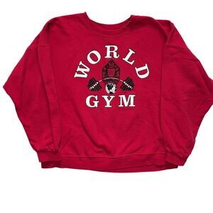 Vintage World Gym Gorilla Sweatshirt Mens 3XL Red Bodybuilding Weightlifting